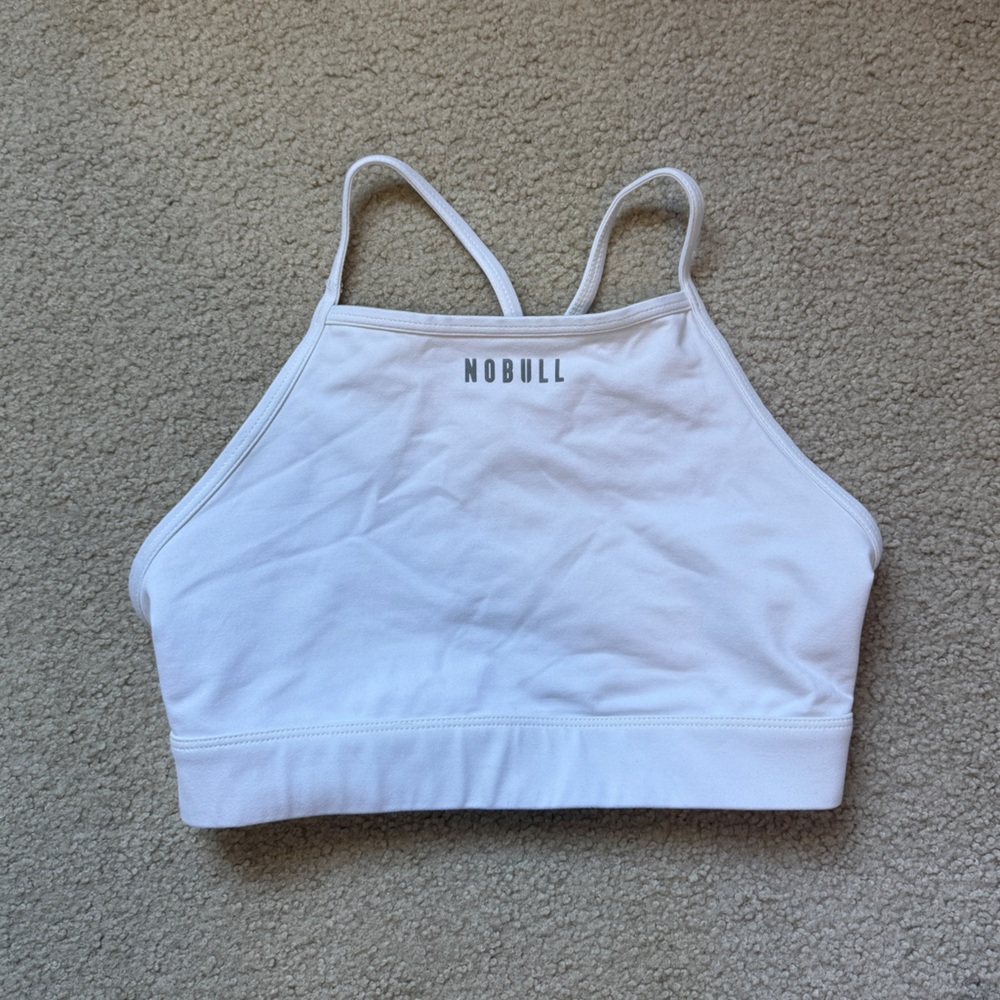 NOBULL High Neck White Sports Bra Medium